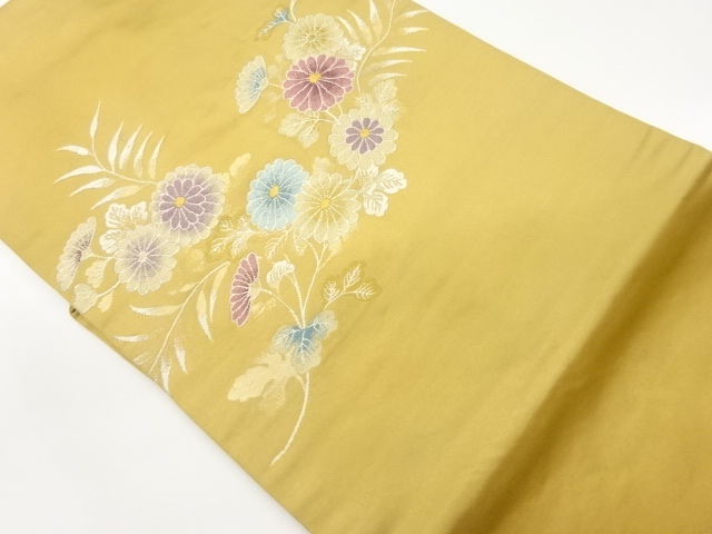 菊模様織出し名古屋帯